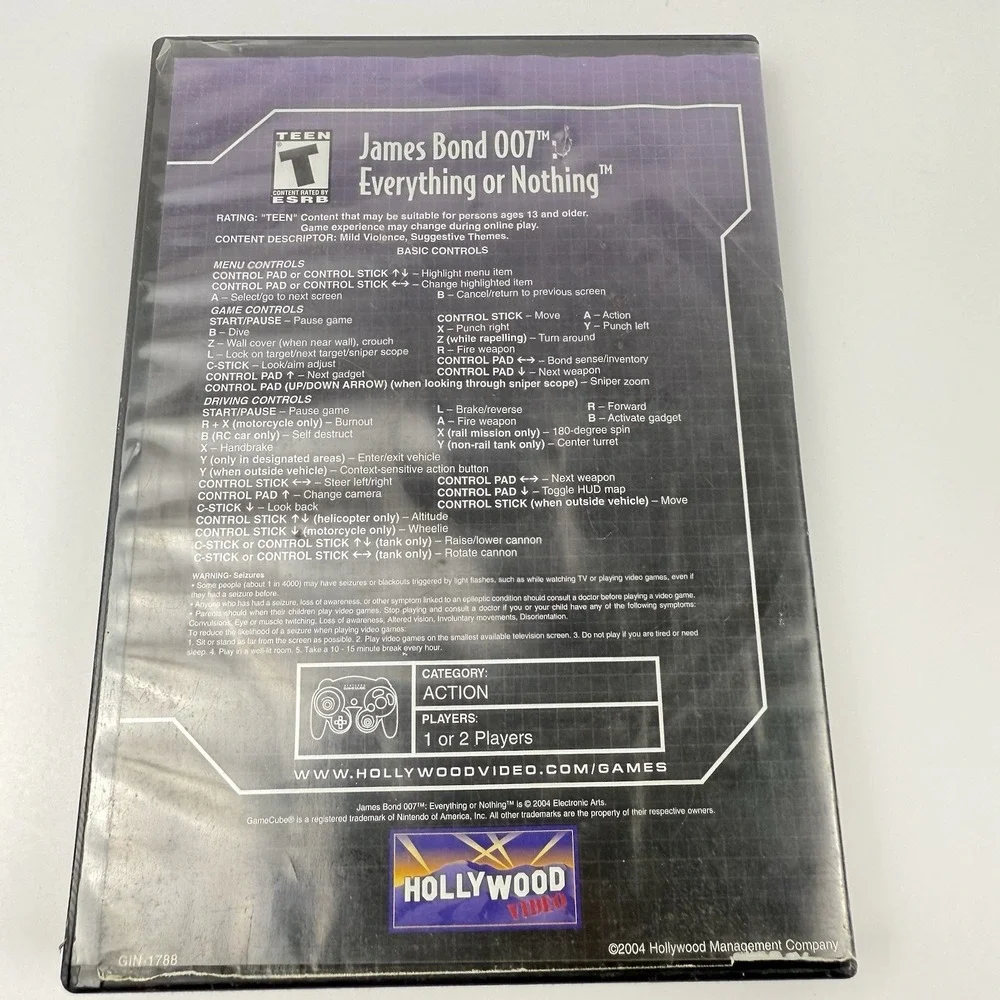 James Bond 007: Everything or Nothing (Nintendo GameCube, 2004) Rental Case